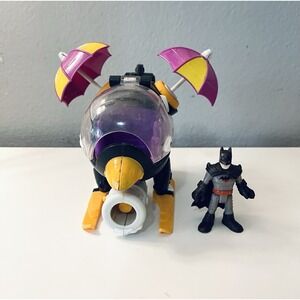 Fisher-Price Imaginext DC Super Friends Penguin Copter Helicopter & Batman Lot